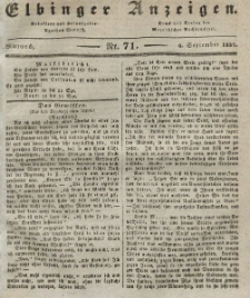 Elbinger Anzeigen, Nr. 71. Mittwoch, 6. September 1837