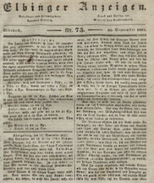 Elbinger Anzeigen, Nr. 75. Mittwoch, 20. September 1837