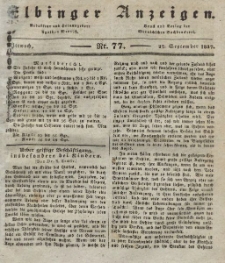 Elbinger Anzeigen, Nr. 77. Mittwoch, 27. September 1837