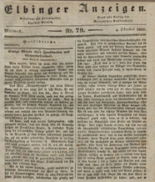 Elbinger Anzeigen, Nr. 79. Mittwoch, 4. Oktober 1837