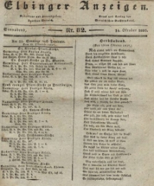Elbinger Anzeigen, Nr. 82. Sonnabend, 14. Oktober 1837