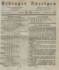 Elbinger Anzeigen, Nr. 84. Sonnabend, 21. Oktober 1837