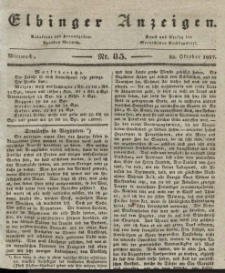 Elbinger Anzeigen, Nr. 85. Mittwoch, 25. Oktober 1837