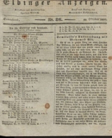 Elbinger Anzeigen, Nr. 86. Sonnabend, 28. Oktober 1837