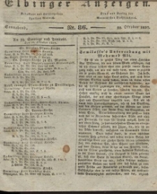 Elbinger Anzeigen, Nr. 86. Sonnabend, 28. Oktober 1837