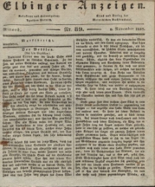 Elbinger Anzeigen, Nr. 89. Mittwoch, 8. November 1837