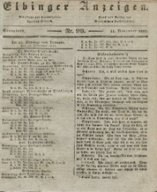 Elbinger Anzeigen, Nr. 90. Sonnabend, 11. November 1837