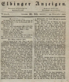 Elbinger Anzeigen, Nr. 93. Mittwoch, 22. November 1837