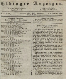 Elbinger Anzeigen, Nr. 98. Sonnabend, 9. Dezember 1837