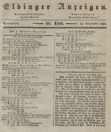 Elbinger Anzeigen, Nr. 100. Sonnabend, 16. Dezember 1837