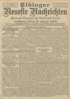 Elbinger Neueste Nachrichten, Nr. 121 Sonnabend 25 Mai 1912 64. Jahrgang
