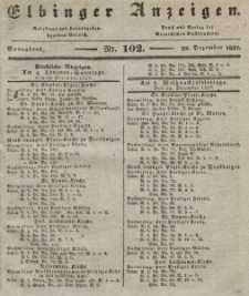 Elbinger Anzeigen, Nr. 102. Sonnabend, 23. Dezember 1837