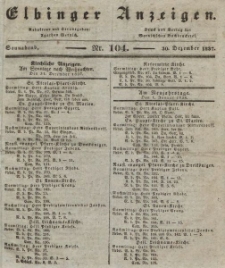 Elbinger Anzeigen, Nr. 104. Sonnabend, 30. Dezember 1837