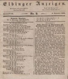 Elbinger Anzeigen, Nr. 2. Sonnabend, 6. Januar 1838