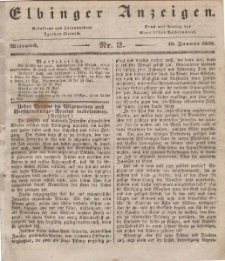 Elbinger Anzeigen, Nr. 3. Mittwoch, 10. Januar 1838