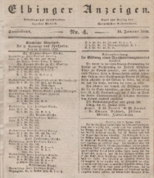Elbinger Anzeigen, Nr. 4. Sonnabend, 13. Januar 1838