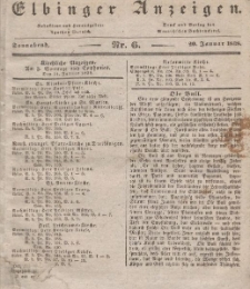 Elbinger Anzeigen, Nr. 6. Sonnabend, 20. Januar 1838