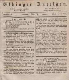Elbinger Anzeigen, Nr. 7. Mittwoch, 24. Januar 1838