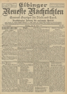 Elbinger Neueste Nachrichten, Nr. 122 Sonntag 26 Mai 1912 64. Jahrgang