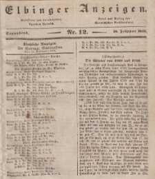 Elbinger Anzeigen, Nr. 12. Sonnabend, 10. Februar 1838