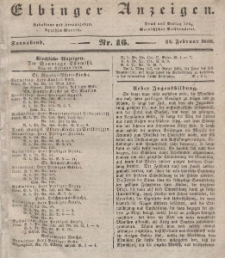 Elbinger Anzeigen, Nr. 16. Sonnabend, 24. Februar 1838