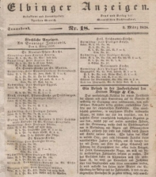 Elbinger Anzeigen, Nr. 18. Sonnabend, 3. März 1838