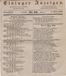 Elbinger Anzeigen, Nr. 22. Sonnabend, 17. März 1838