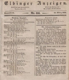 Elbinger Anzeigen, Nr. 24. Sonnabend, 24. März 1838