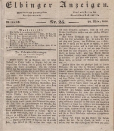 Elbinger Anzeigen, Nr. 25. Mittwoch, 28. März 1838