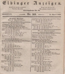 Elbinger Anzeigen, Nr. 30. Sonnabend, 14. April 1838