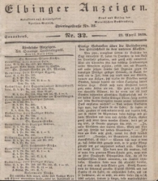 Elbinger Anzeigen, Nr. 32. Sonnabend, 21. April 1838