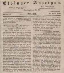 Elbinger Anzeigen, Nr. 33. Mittwoch, 25. April 1838
