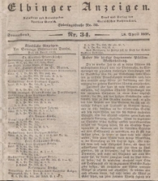 Elbinger Anzeigen, Nr. 34. Sonnabend, 28. April 1838