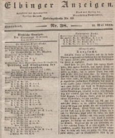 Elbinger Anzeigen, Nr. 38. Sonnabend, 12. Mai 1838