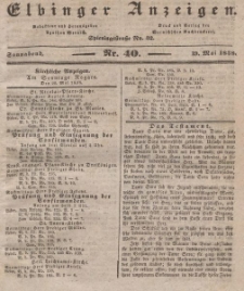 Elbinger Anzeigen, Nr. 40. Sonnabend, 19. Mai 1838