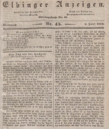 Elbinger Anzeigen, Nr. 45. Mittwoch, 6. Juni 1838