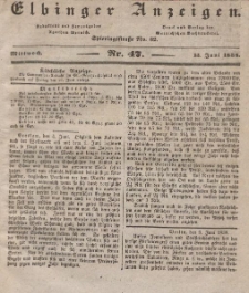 Elbinger Anzeigen, Nr. 47. Mittwoch, 13. Juni 1838