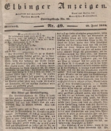 Elbinger Anzeigen, Nr. 49. Mittwoch, 20. Juni 1838