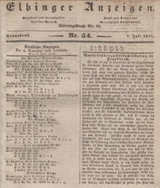 Elbinger Anzeigen, Nr. 54. Sonnabend, 7. Juli 1838