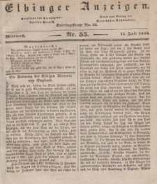 Elbinger Anzeigen, Nr. 55. Mittwoch, 11. Juli 1838