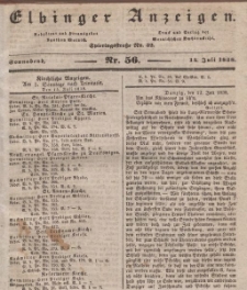 Elbinger Anzeigen, Nr. 56. Sonnabend, 14. Juli 1838