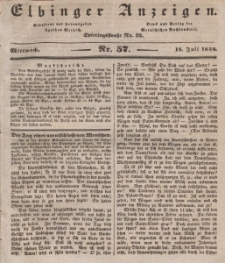 Elbinger Anzeigen, Nr. 57. Mittwoch, 18. Juli 1838