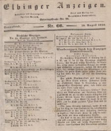 Elbinger Anzeigen, Nr. 66. Sonnabend, 18. August 1838
