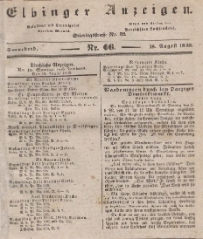 Elbinger Anzeigen, Nr. 66. Sonnabend, 18. August 1838