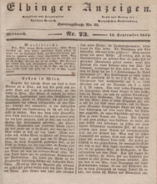 Elbinger Anzeigen, Nr. 73. Mittwoch, 12. September 1838