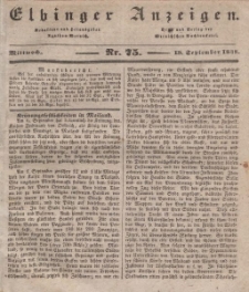 Elbinger Anzeigen, Nr. 75. Mittwoch, 19. September 1838