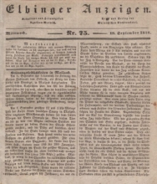 Elbinger Anzeigen, Nr. 75. Mittwoch, 19. September 1838