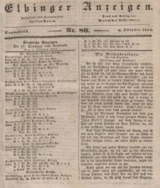 Elbinger Anzeigen, Nr. 80. Sonnabend, 6. Oktober 1838
