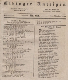 Elbinger Anzeigen, Nr. 82. Sonnabend, 13. Oktober 1838