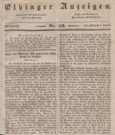 Elbinger Anzeigen, Nr. 83. Mittwoch, 17. Oktober 1838
